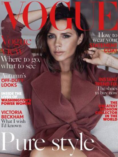 Victoria Beckham en la portada de octubre de 'Vogue' UK.