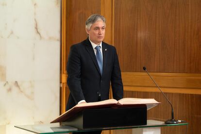 El consejero de Cultura, Turismo, Deporte y Juventud de La Rioja, José Luis Pérez Pastor, durante su toma de posesión el pasado 2 de julio. 