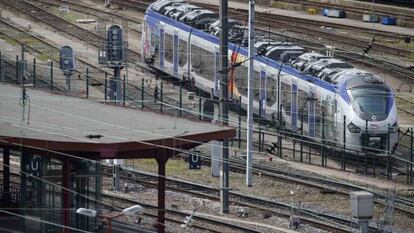 Um dos novos trens, na estação de Estrasburgo.