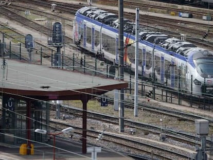 Uno de los nuevos trenes, en la estaci&oacute;n de Estrasburgo.