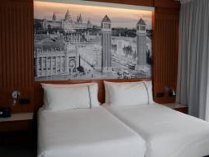 Vista de una habitación del Apolo Hotel en Barcelona, España.