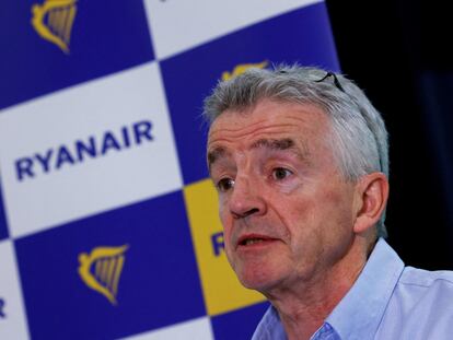 Michael O'Leary, en una conferencia de prensa en Bruselas, el pasado 14 de junio.