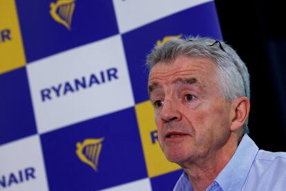 Michael O'Leary, en una conferencia de prensa en Bruselas, el pasado 14 de junio.