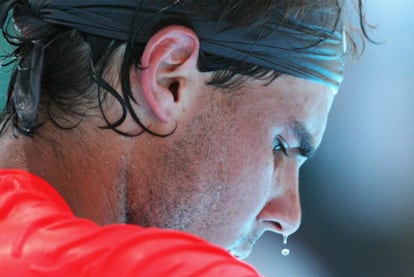 Rafael Nadal, en un momento de su partido contra Ryan Sweeting.