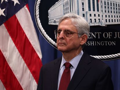 El fiscal general de EE UU, Merrick Garland, en la rueda de prensa de este viernes 25 de junio.