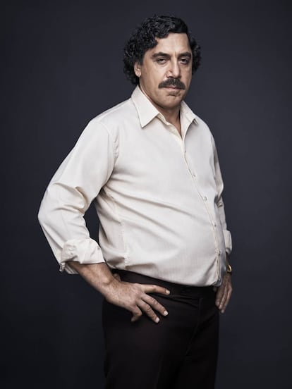 Javier Bardem, caracterizado como Pablo Escobar para la película 'Loving Pablo', dirigida por Fernando León de Aranoa.