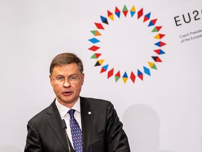 El vicepresidente de la Comisión Europea, Valdis Dombrovskis.