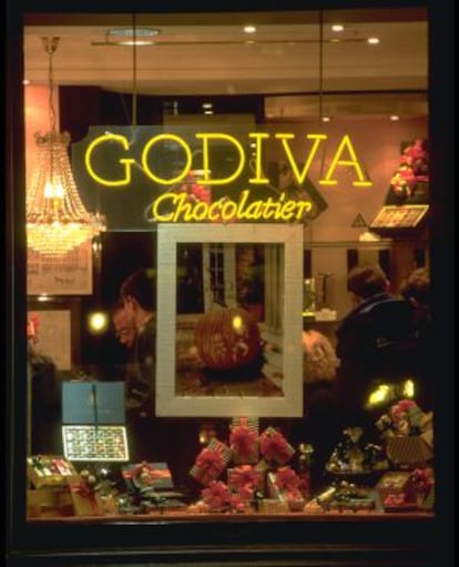 Escaparate de una tienda de Godiva, la gran marca de chocolates belga, en Bruselas.