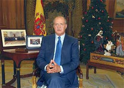 Don Juan Carlos, en un momento de su discurso navideño.