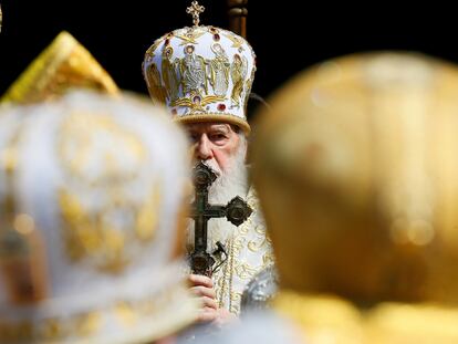 El patriarca de la Iglesia ortodoxa de Ucrania, Filaret, en una ceremonia religiosa celebrada el pasado mes de julio en Kiev.