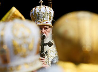 El patriarca de la Iglesia ortodoxa de Ucrania, Filaret, en una ceremonia religiosa celebrada el pasado mes de julio en Kiev.