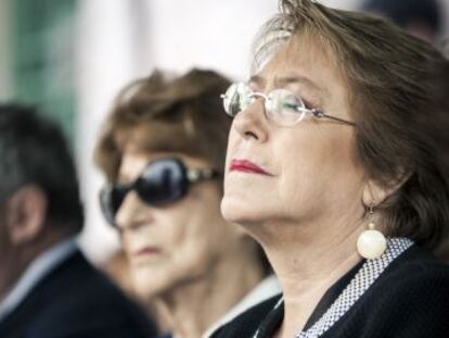 La presidenta chilena Michelle Bachelet, durante el homenaje a su padre.