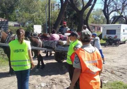 Puesto de control en la Peregrinación Gaucha.