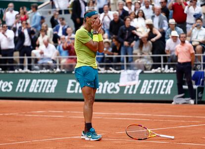 Rafael Nadal, tras proclamarse vencedor de Roland Garros por 6-3, 6-3, 6-0. 