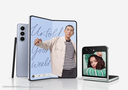 El Galaxy Z Flip5 y Galazy Z Fold5, los nuevos móviles plegables de Samsung.