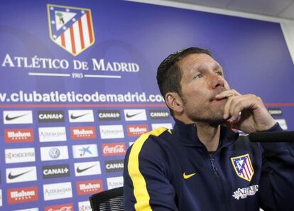 Simeone, durante la rueda de prensa.