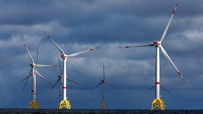 Vista del parque eólico marino Wikinger de Iberdrola, en el mar Báltico, en una foto cedida por la empresa.