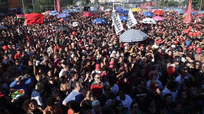 Ato pol&iacute;tico no Largo da Batata, em SP, no domingo, 4.