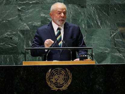 Lula da Silva, presidente de Brasil, durante su discurso en la ONU, el 19 de septiembre pasado.
