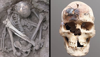Un joven enterrado en una postura hiperflexionada en el sur de China, hace 7.000 años.