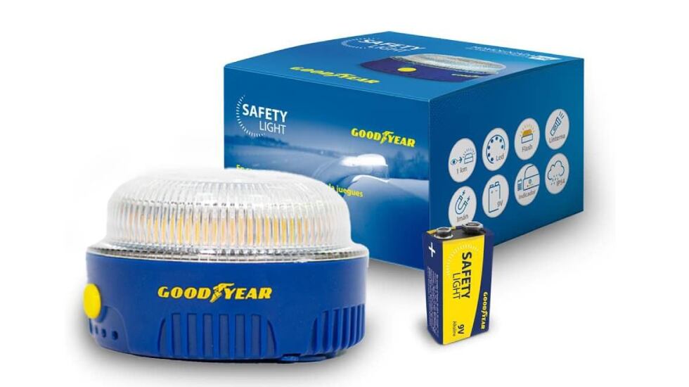 Luz de emergencia para el coche Goodyear con linterna incluida.