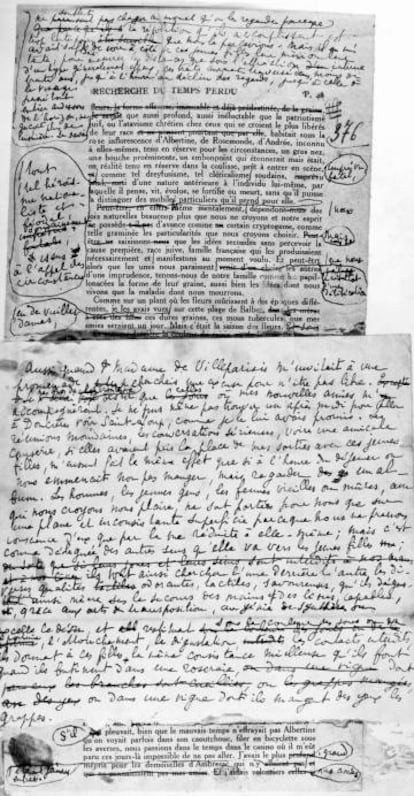 Manuscrito original de la obra de Proust 'En busca del tiempo perdido'.