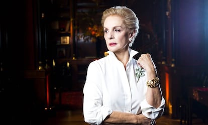La diseñadora Carolina Herrera, en entrevista en Madrid.