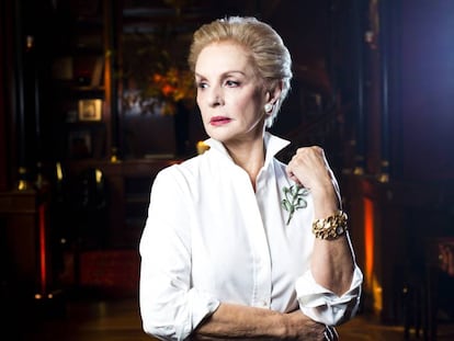 La diseñadora Carolina Herrera, en entrevista en Madrid.