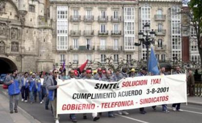 Trabajadores de Sintel inician la marcha que comenzó en Burgos.