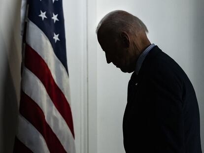 El presidente de los EE UU, Joe Biden, tras una rueda de prensa en Washington, el miércoles.