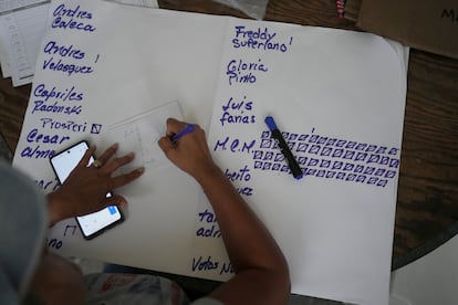 Voting count in the primary elections in the Catia neighborhood of Caracas (Venezuela) on October 22, 2023.