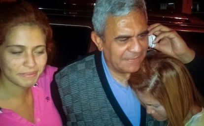 Raúl Baduel tras su liberación.