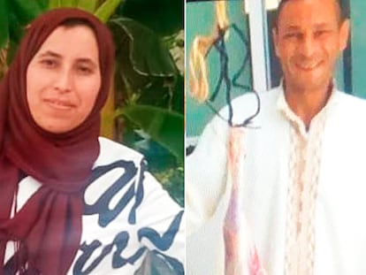 A la derecha, Amal, la mujer asesinada en Las Pedroñeras junto a sus dos hijos. A la izquierda, Mahdi, el presunto asesino.