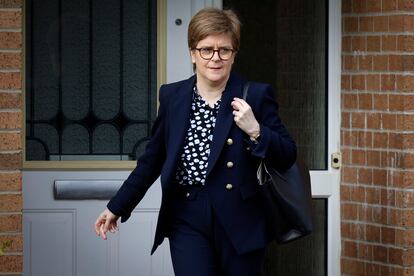 La ex primera ministra de Escocia, Nicola Sturgeon, el pasado 26 de abril en su casa de Glasgow.