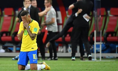 Neymar, tras la eliminación de Brasil ante Bélgica.