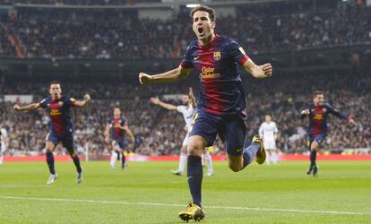 Cesc Fabregas celebra el 0 a 1.