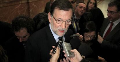 El presidente del Gobierno, Mariano Rajoy, en el Congreso. 