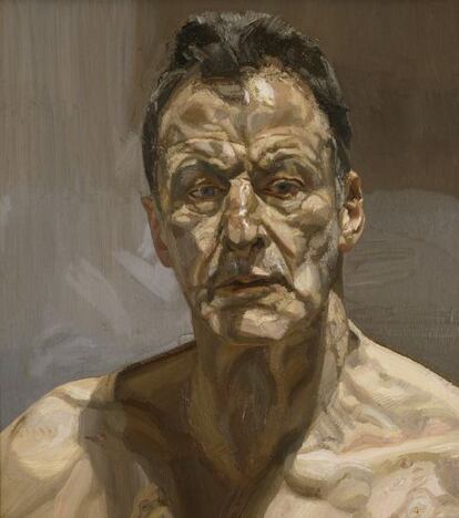 'Reflection', (autorretrato), 1985. Cortesía del Archivo de Lucian Freud.