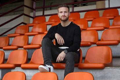 El defensa del Valencia Shkodran Mustafi, en Mestalla.