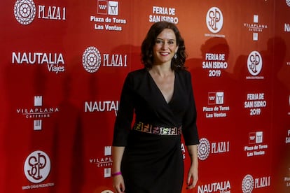 Isabel Díaz Ayuso, en la gala de presentación de la Feria de San Isidro de 2019.