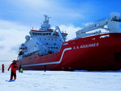 El rompehielos 'S.A. Agulhas II', en la Antártida.