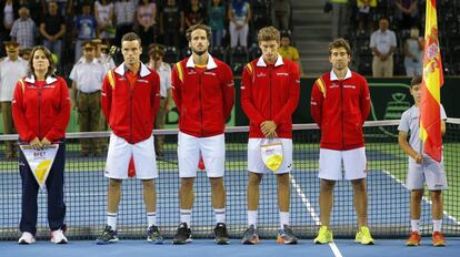 El equipo español que jugó en Cluj, ante Rumanía.