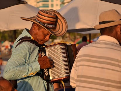 Dos músicos de vallenato.