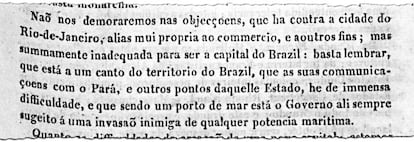 Em 1813, o Correio Braziliense insta o príncipe regente dom João a transferir a capital para o interior do Brasil (imagem: Correio Braziliense/Biblioteca Nacional Digital) Fonte: Agência Senado