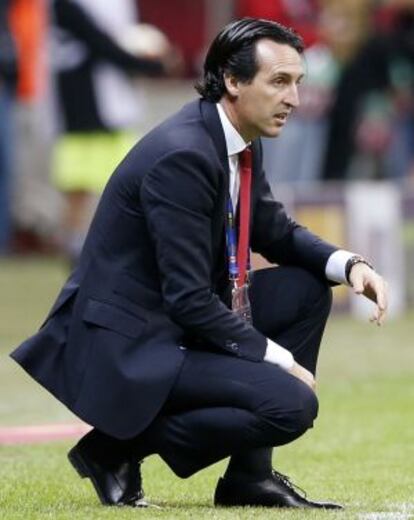 Emery, durante la última final de Europa League.