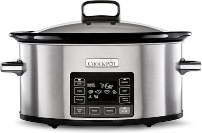 Olla de coccin lenta de la marca Crockpot, con consola digital y capacidad de 5,6 litros.