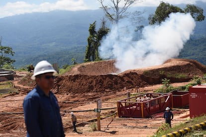 Yacimiento de gas en el campo Mayaya Centro-X1, en Caranavi, Bolivia, 16 de julio de 2024.