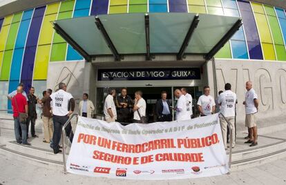 Protestas en la estación de Vigo