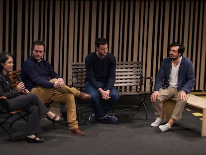 De izquierda a derecha, Izaskun Zurbitu (Basque Culinary Center),  Xabier de la Maza (The Loaf) Rub&eacute;n Valbuena (Cantagrullas)y Santiago Rigoni (Toma Caf&eacute;).  