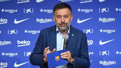 Bartomeu, fa dues setmanes durant la presentació de Pedri.